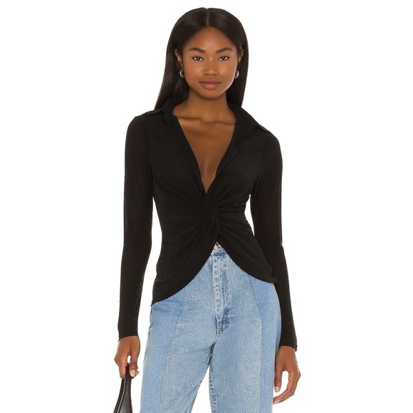Superdown Deja Twist Front Top in Black S - Picture 1 of 8